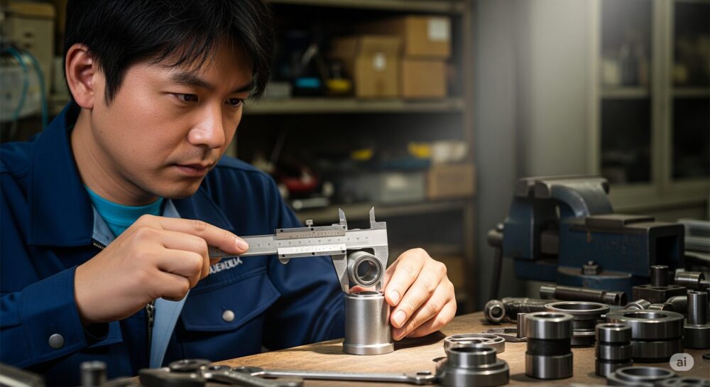 Man-using-a-vernier-caliper