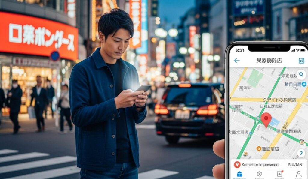 A-man-searching-on-a-smartphone-map