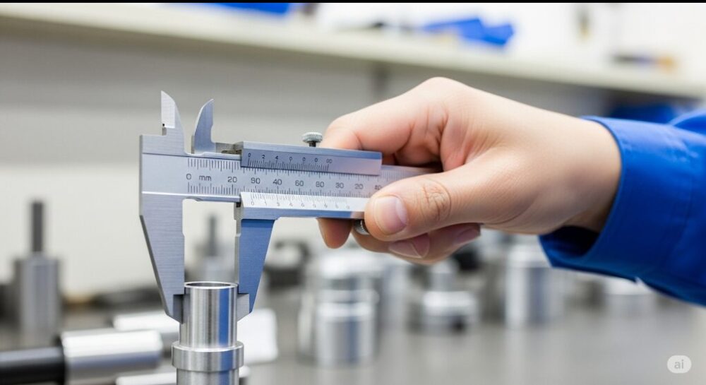 Measuring-the-outer-diameter-with-a-vernier-caliper