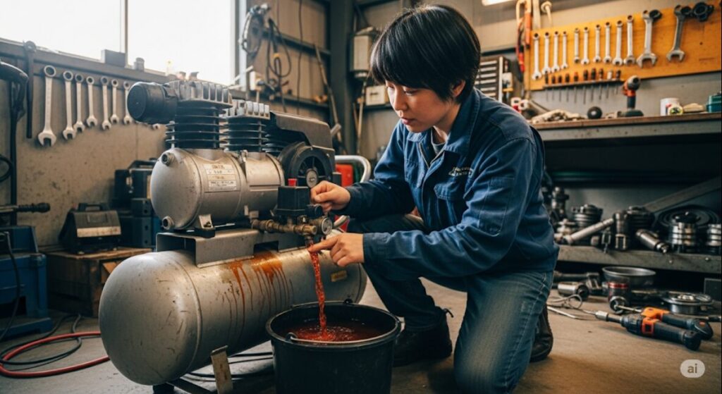 Draining-the-compressor