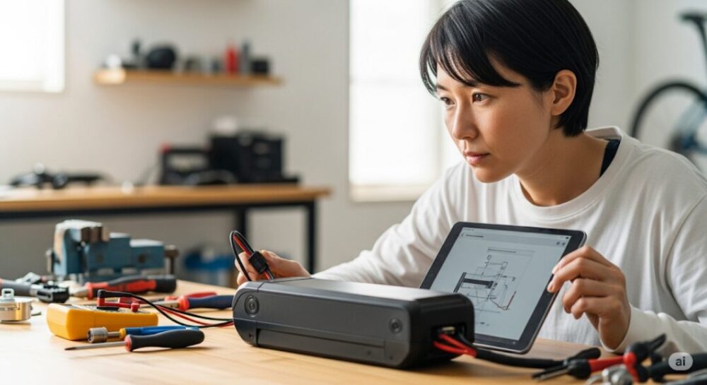 Trying-to-repair-an-electric-bicycle-battery