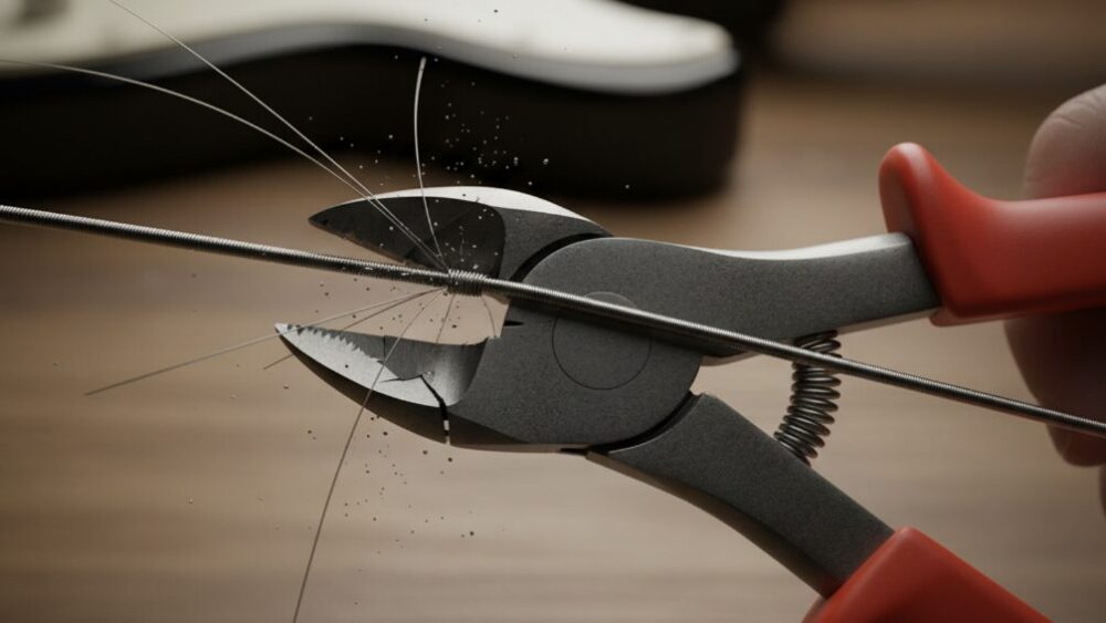 Cutting-bass-strings-with-pliers