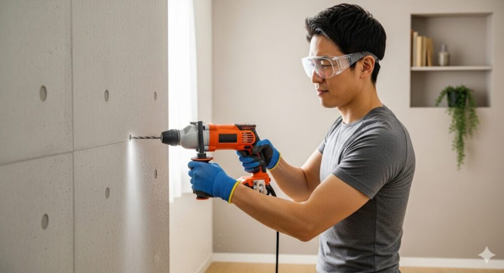 Using-a-vibrating-drill