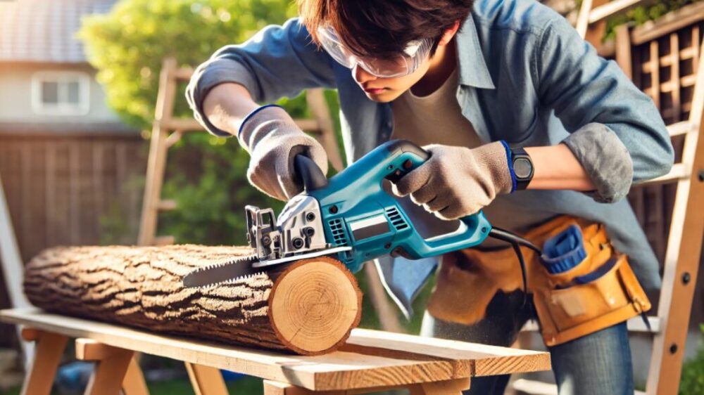 Cutting-thick-wood