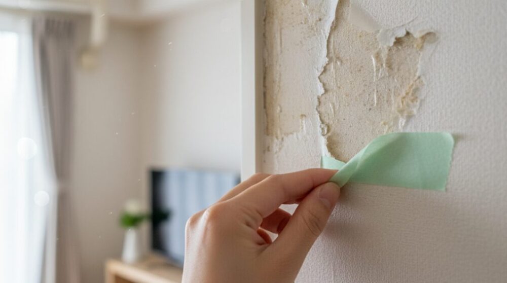 Apply-masking-tape-to-the-wall
