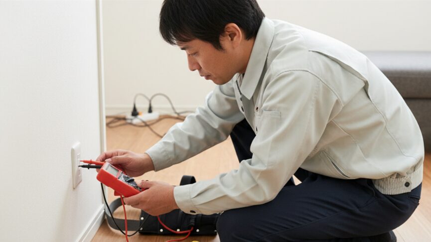 Measure-the-outlet-voltage-with-a-tester