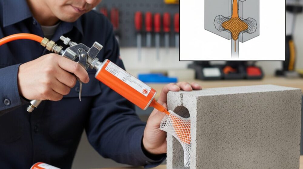 Chemical-anchor-to-mesh-sleeve