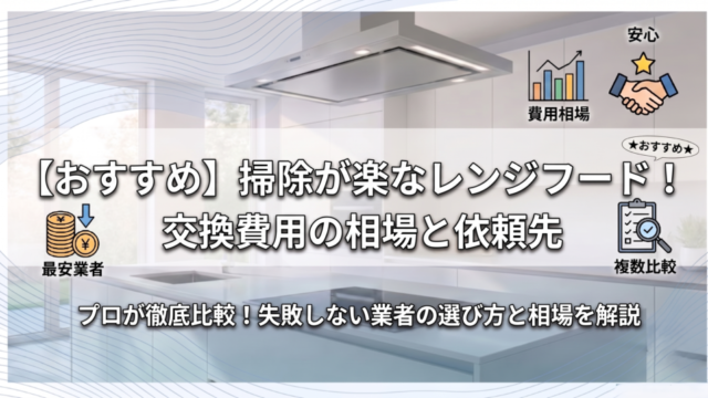 【おすすめ】掃除が楽なレンジフード！交換費用の相場と依頼先