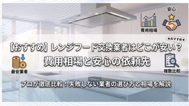 【おすすめ】レンジフード交換業者はどこが安い？費用相場と安心の依頼先