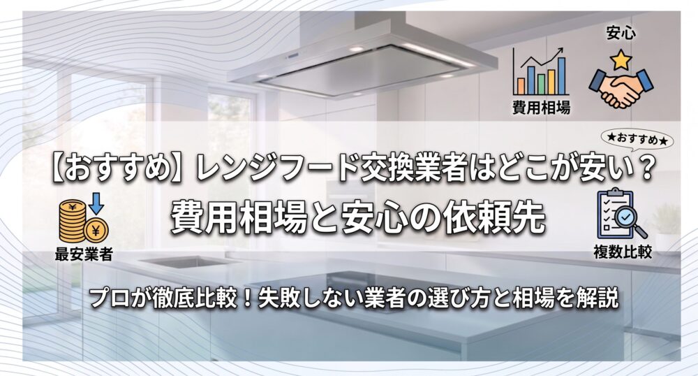 【おすすめ】レンジフード交換業者はどこが安い？費用相場と安心の依頼先