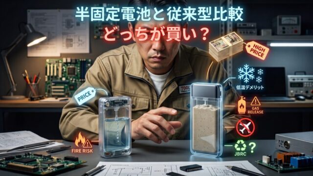 半固体電池モバイルバッテリーのデメリットを暴露！従来型とどっちが買いか迷っている画像