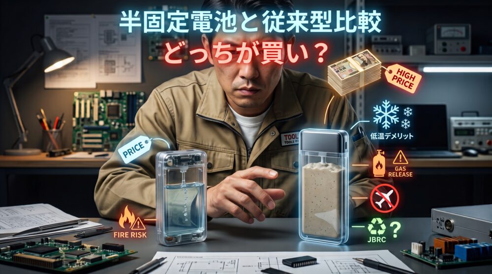 半固体電池モバイルバッテリーのデメリットを暴露！従来型とどっちが買いか迷っている画像