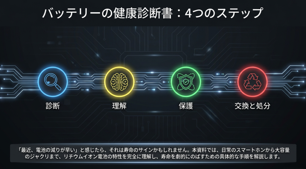 バッテリーの健康診断書：4つのステップ